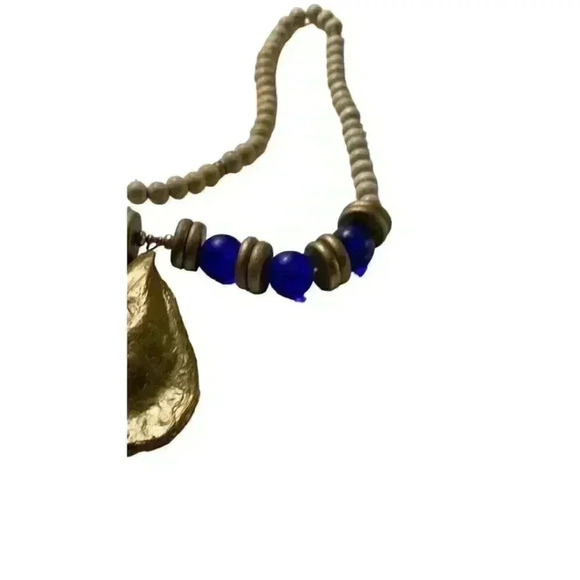 Coastal Genuine Oyster Shell Sea Glass Necklace - Picture 5 of 6